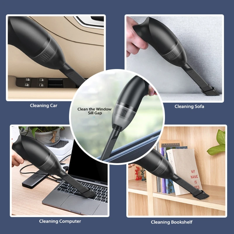 

4300pa Suction Vac Cordless Hand Vacuum Cleaner Cordless Rechargeable USB for Computer Keyboard Scraps for Laptop Piano