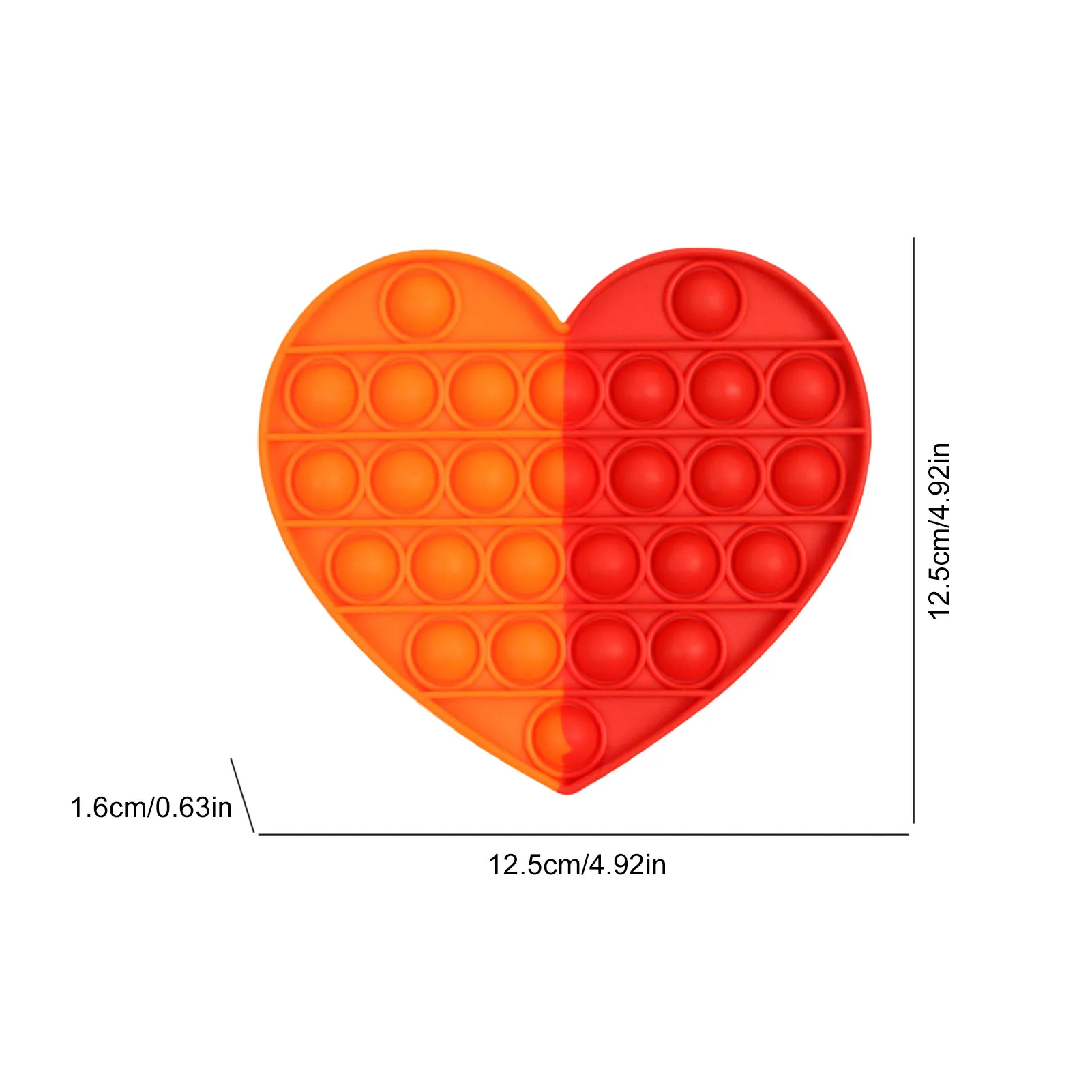 

Rainbow Heart Shaped Bubble Sensory Toy Hand Workout Squeeze Toys