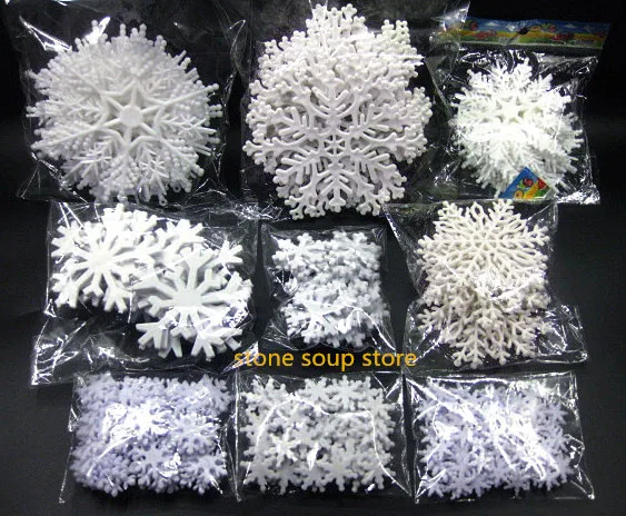 2-20 шт./лот различные белые пластиковые снежинки Рождественские Подвески