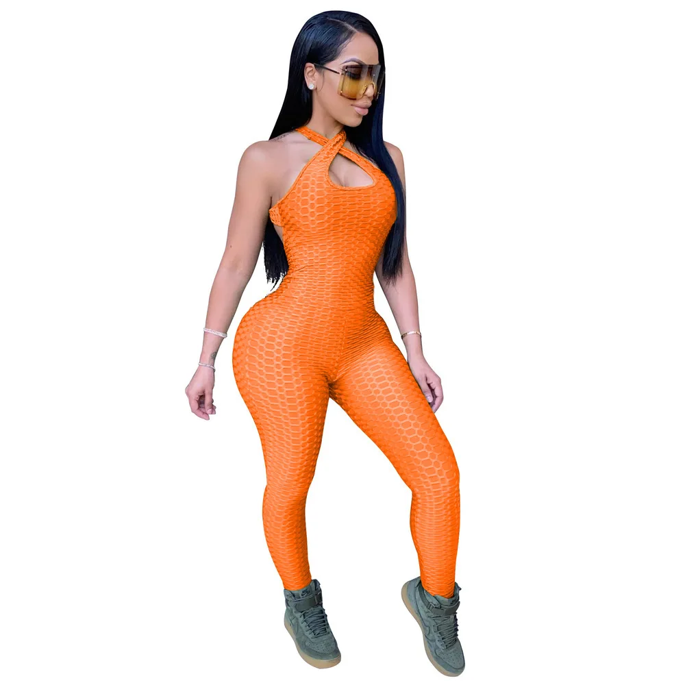 

Casual Sportswear Fitness Biker Jumpsuit Women Sexy Off The Shoulder Sleeveless Slim Romper Streetwear Solid Backless Bodysuits