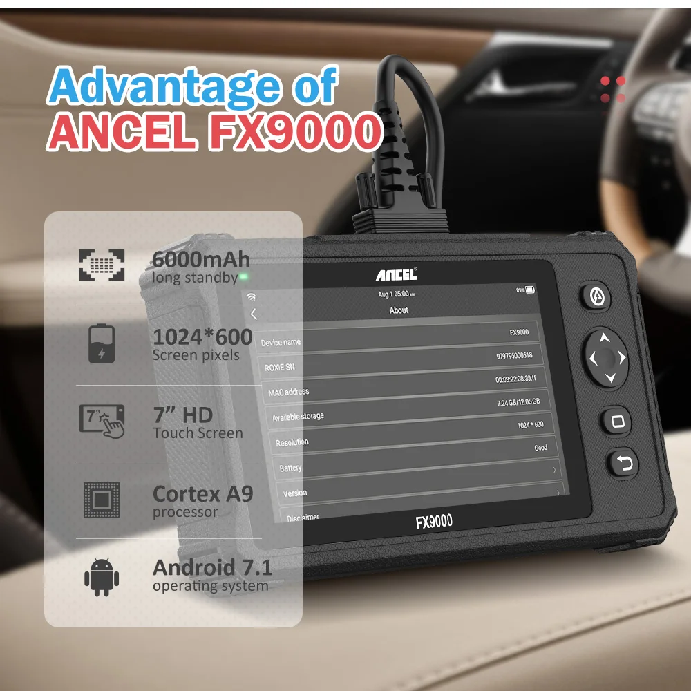 

ANCEL FX9000 Car Diagnosis Scanner All System 15 Reset Service Auto Diagnosis Scanner Code Reader Mult-language Diagnostic Tools