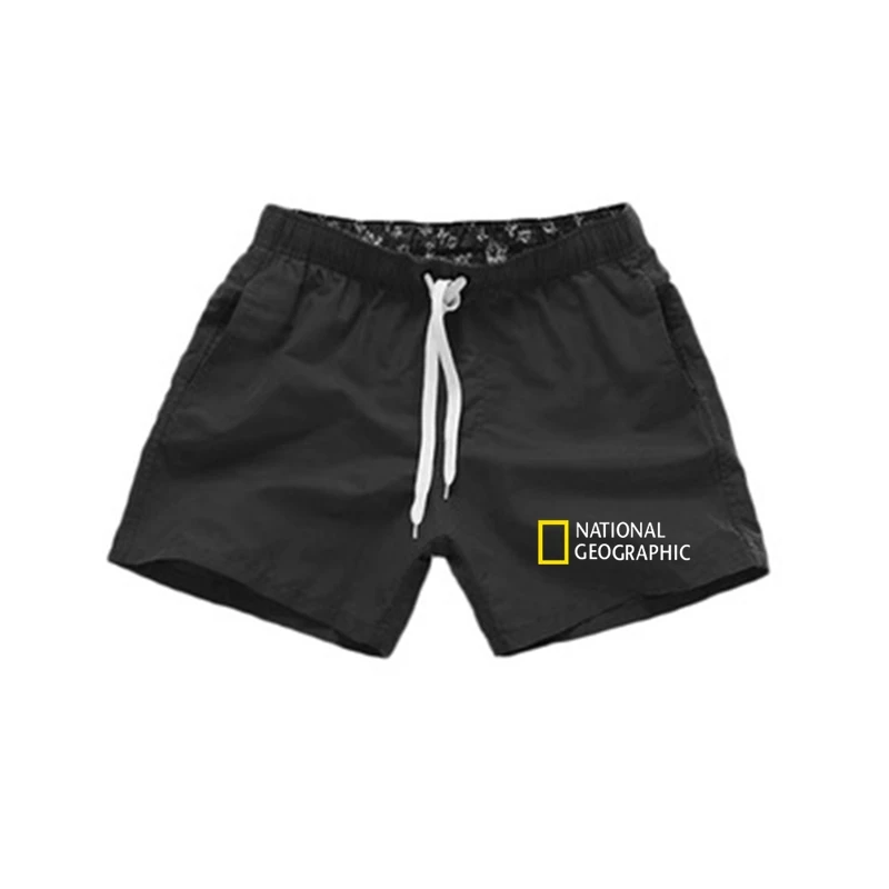 

National Geographic Beach Shorts Men/Women Quick Dry For Running Summer Men Shorts Brand Male Training Sports Short Pants Man