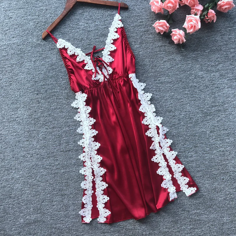 2019 летние Ночные рубашки с v образным вырезом летняя Ночная рубашка без рукавов