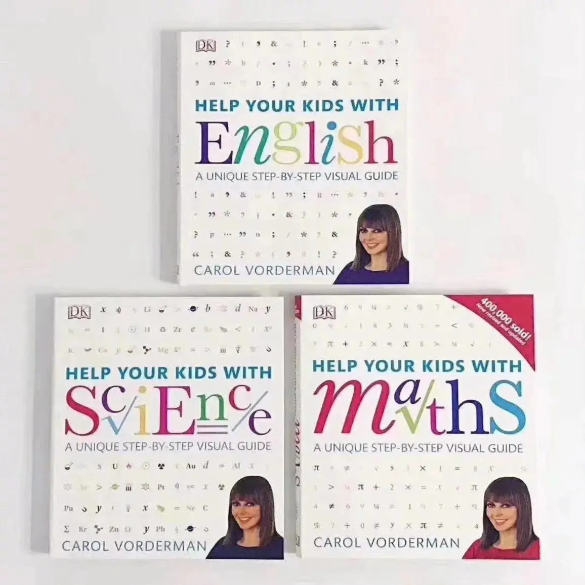 

3 Books DK Help Your Kids with Maths Science English Kids Book Teach Learning Skill