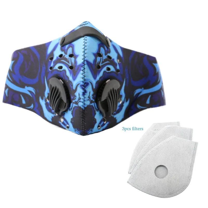 Велосипедная маска для лица с фильтрующими клапанами дышащая велосипедная