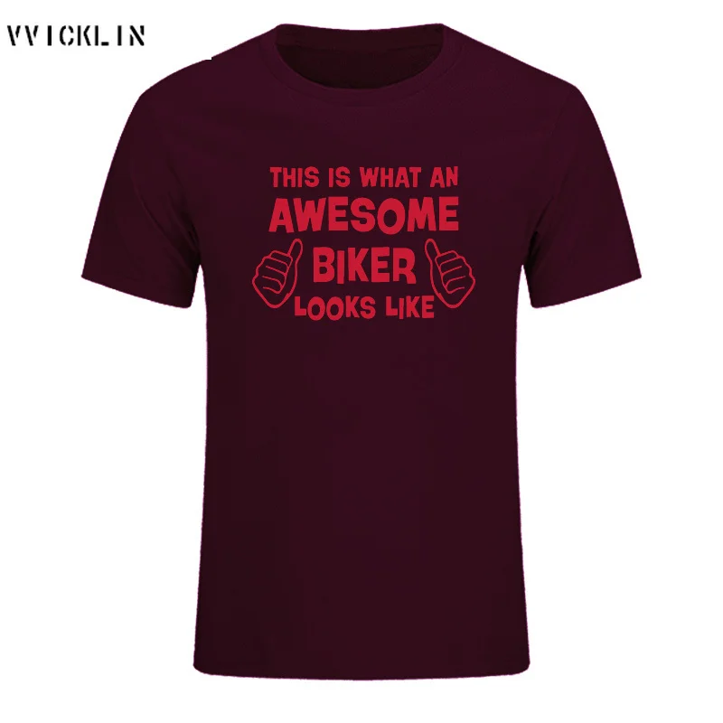 Summer Style This is what an awesome Biker looks like Funny T Shirt Men Casual Short Sleeve Motorbike Cotton T-shirt Plus Size | Мужская