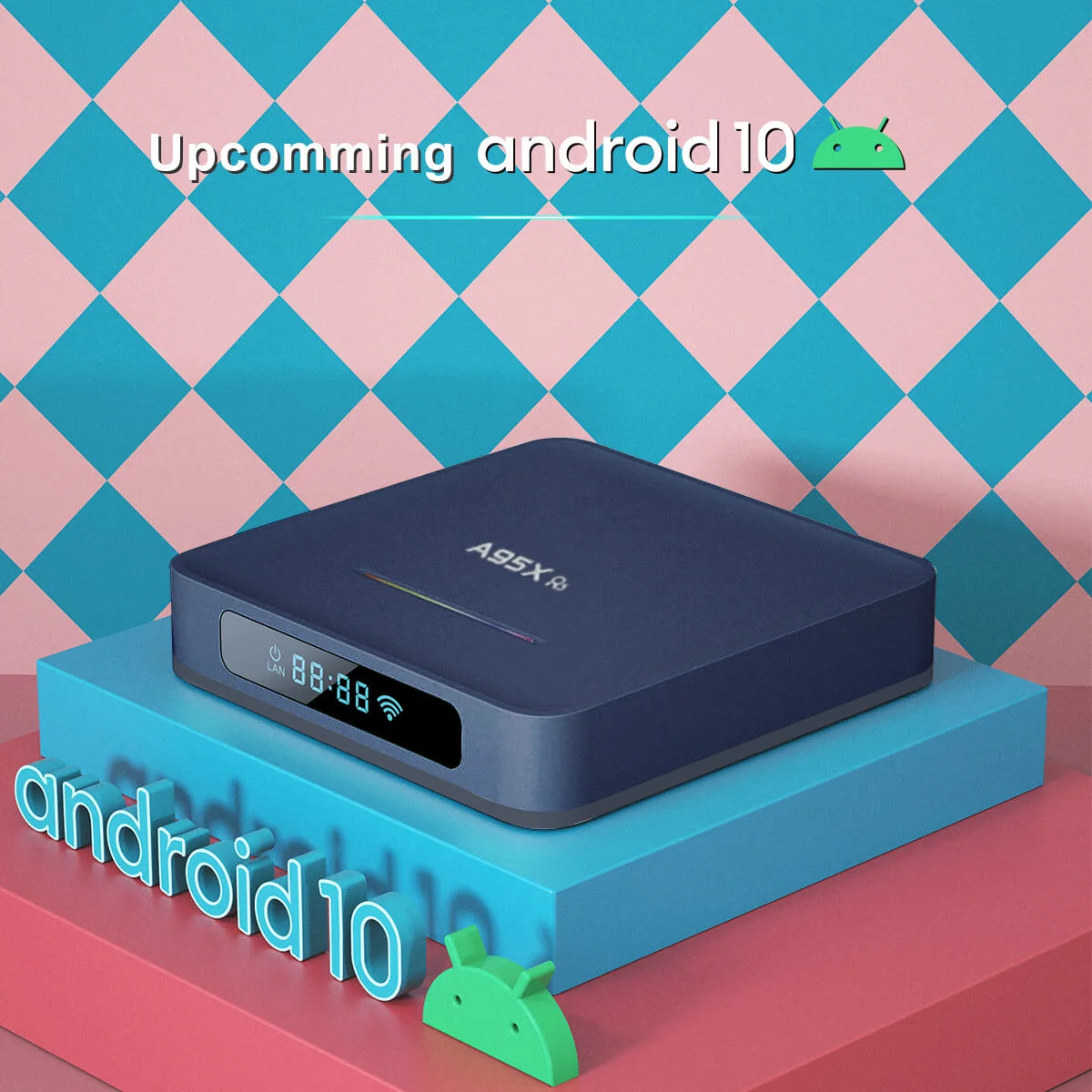 RGB TV BOX Android 10 0 A95X R5 Smart Box Rockchip RK3318 4 ГБ 32 64 Гб 4K BT4.0 медиаплеер телеприставка