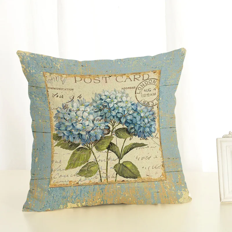 

Watercolor Painting Colorful Flowers Cushion Cover Throw Pillow Case for Home Chair Sofa Decoration Square Pillowcases