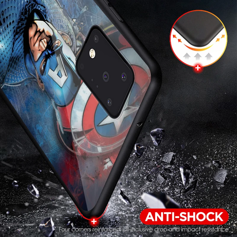 

Captain America Marvel For Samsung Note 20 10 8 9 M02 M31 S M60S M40 M30 M21 M20 M10 S Ultra Pro Plus Black Phone Case