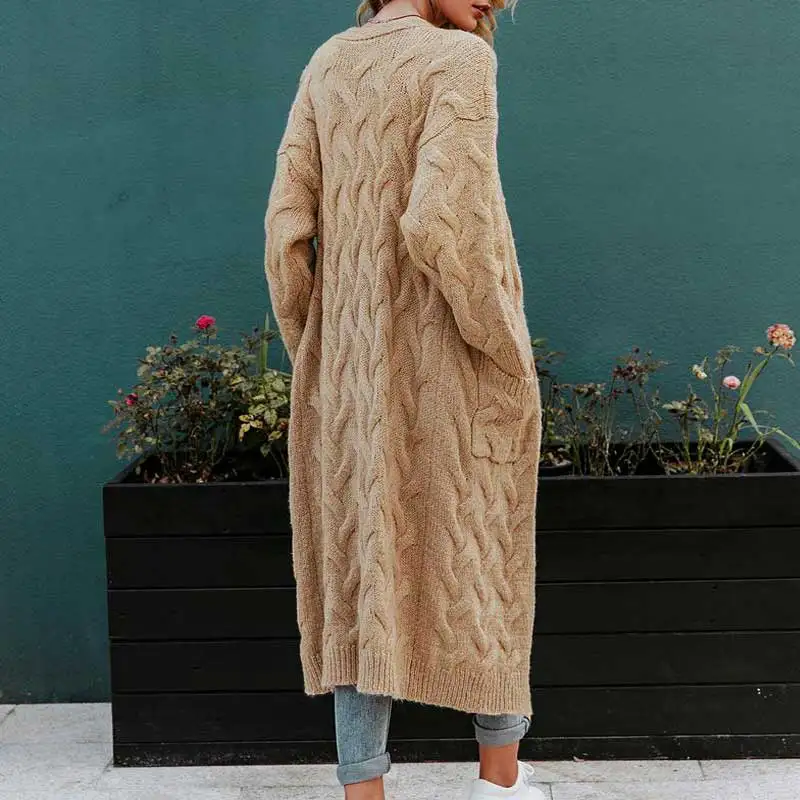 Богемный Вдохновленный Повседневный длинный кардиган женская вязаная верхняя