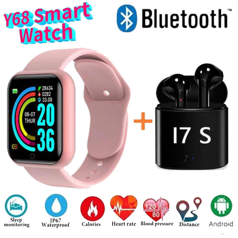 

Original Y68 Smart Watch Bluetooth Fitness Tracker Sport Heart Rate Monitor Blood Waterproof Women Smart Bracelet For Android IO
