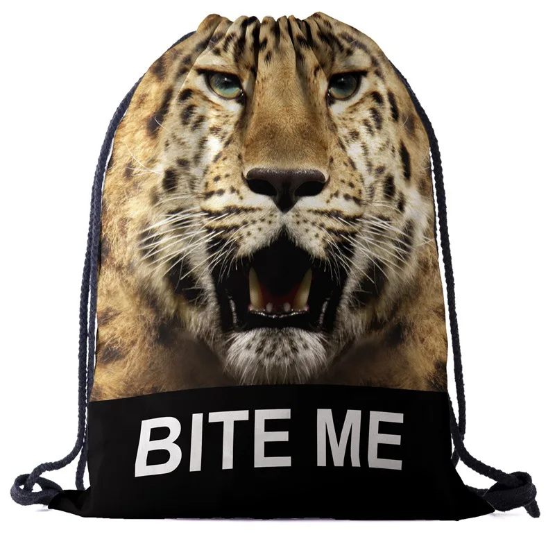 

bags dog backpack drawstring drawstring fashion 3D printing travel softback men bags unisex Women's shoulder bag knapsack lette