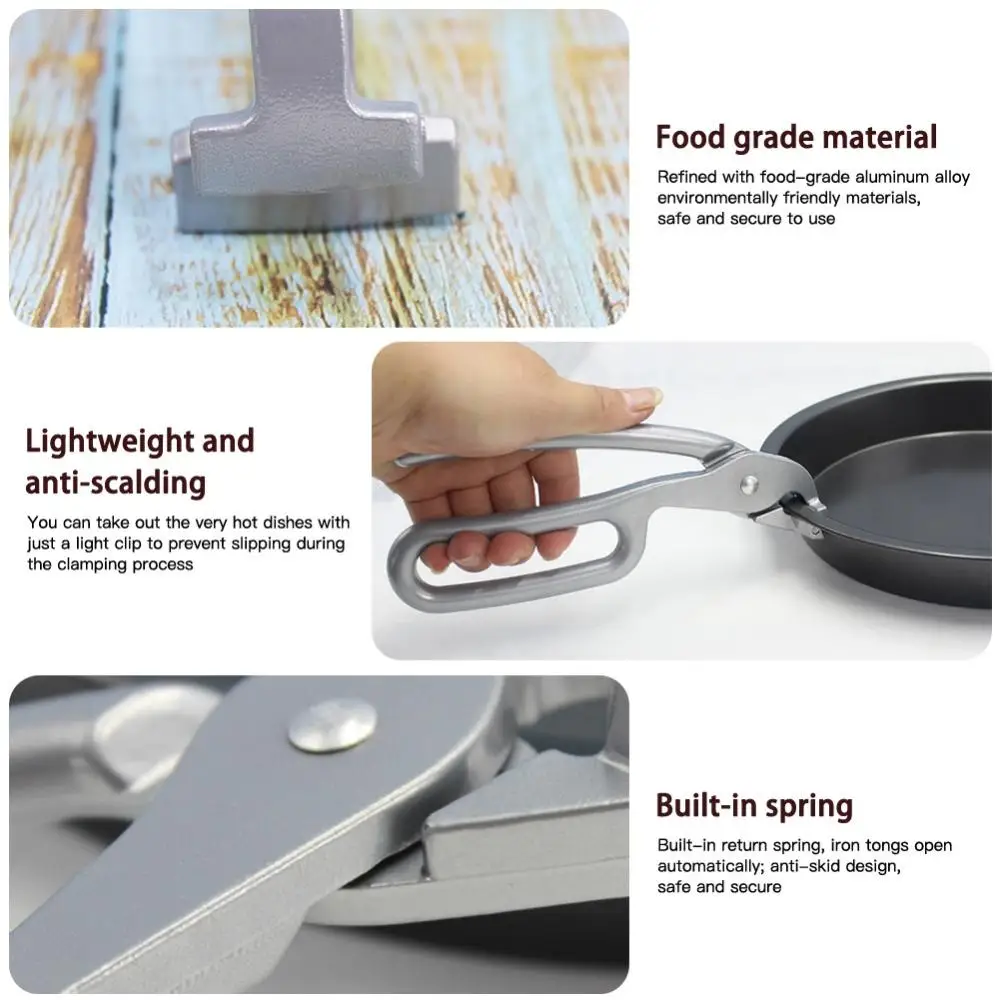 

Pizza Tray Clip Home Pizza Gripper Aluminum Pan Tongs For Pulling Hot Oven Dish