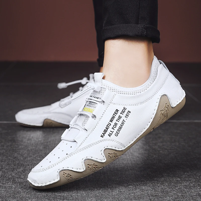 

genuine Leather Shoes Men Casual Shoes Luxury Brand Mens Loafers Moccasins Breathable Slip on Driving Shoes Soft Flat Shoes men