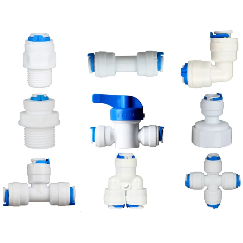 

5Pcs Reverse Osmosis Quick Coupling 1/4" 3/8" OD Connection RO System Water Tube Fitting T I L Type Aquarium Water Changer Parts