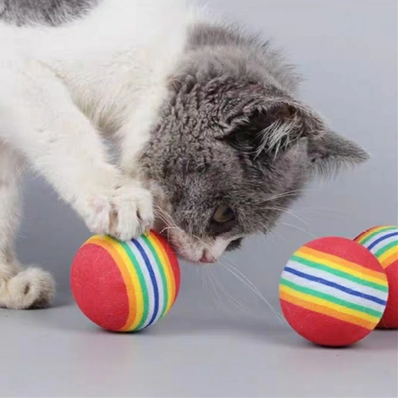 Игрушка для питомца Радужный мяч моляров эластичность бесшумный EVA резиновый