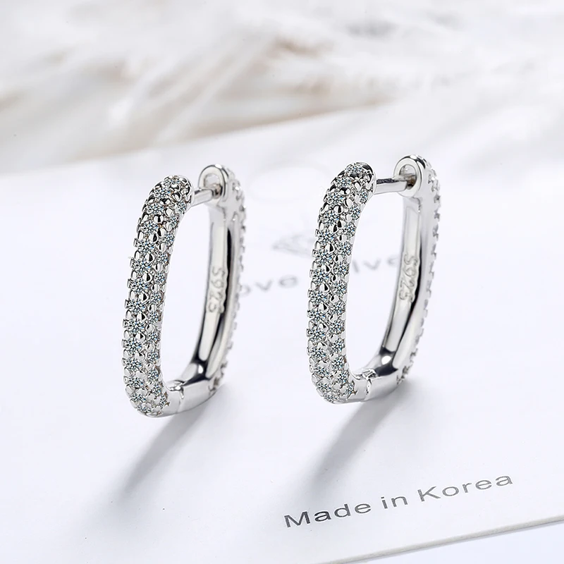 

Luxury Fashion Big Geometric Shape Hoop Earrings Micro Inlaid Cz Zircon Jewelry Black Gold Silver Color Earrings for Women Gift