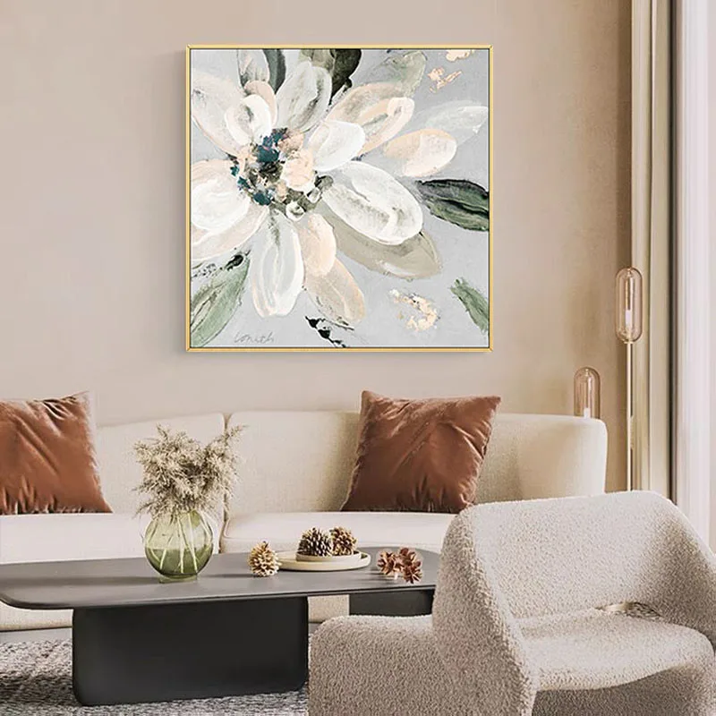 

100% Hand Painted Abstract Flower Art Oil Painting On Canvas Wall Art Frameless Picture Decoration For Live Room Home Decor Gift