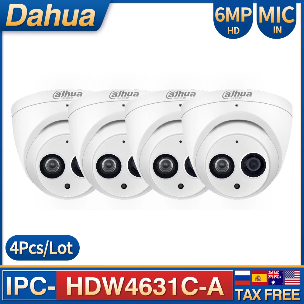 Dahua IP камера IPC HDW4631C A мини башня CCTV 6MP Встроенный микрофон Сеть HD POE безопасности DH
