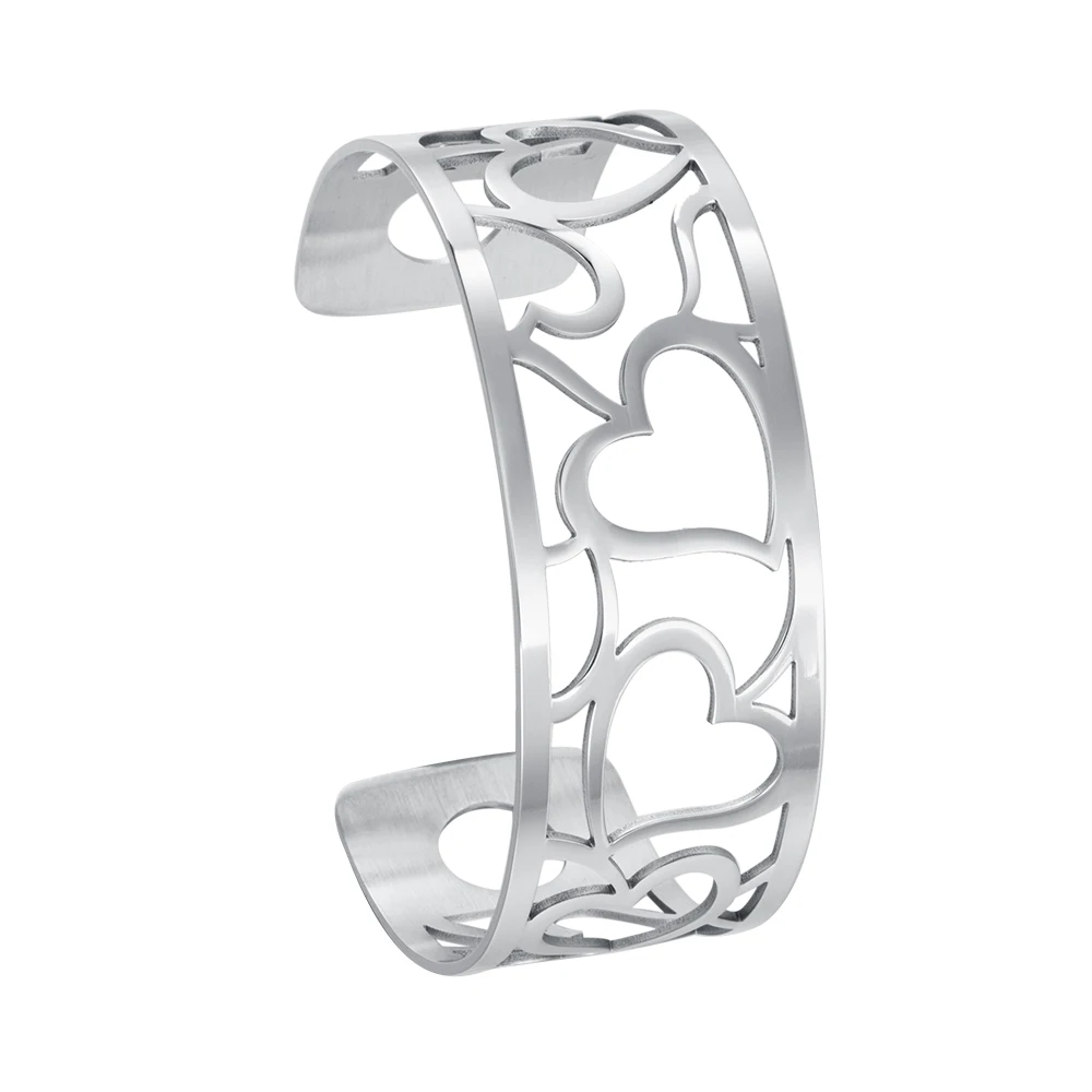 25MM SILVER Legenstar, Цветочные браслеты и браслеты для женщин, нержавеющая сталь, жоржет, кожа, сделай сам, Bijoux Manchette Femme, браслет Pulseiras - Окраска металла: 25MM SILVER