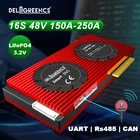 Смарт BMS 16S BMS 150A 200A 250A с Bluetooth UART 485 CAN для 58,8 V LifePO4 аккумуляторного блока UART CAN для EV Ebike Power storage