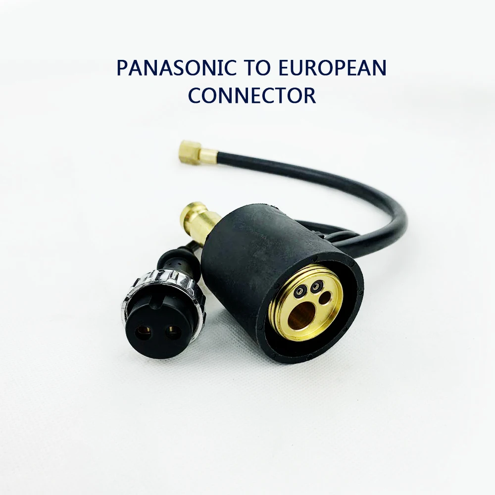 1pcs Wire Feeder Connector To CO2 MIG Welding Torch Panel Socket Euro Connector Adapter Panasonic To European connector