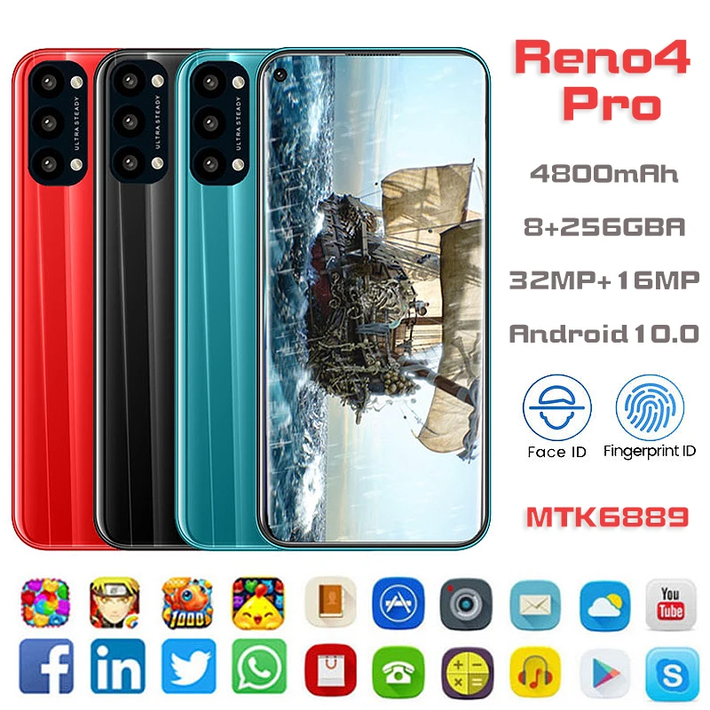 2020 запускает новый продукт Reno4Pro 8 + 256 ГБ 6 дюйма 4G сеть десять ядер двойная карта