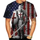 Мужская футболка с коротким рукавом, принтом в виде рыцаря