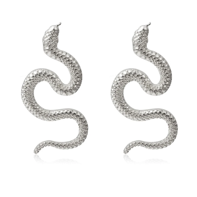 

Europe Jewelry Personality Distorted Snake Geometric Female Exaggerated Embossed Stud Earrings Dangle Exaggerated Earring