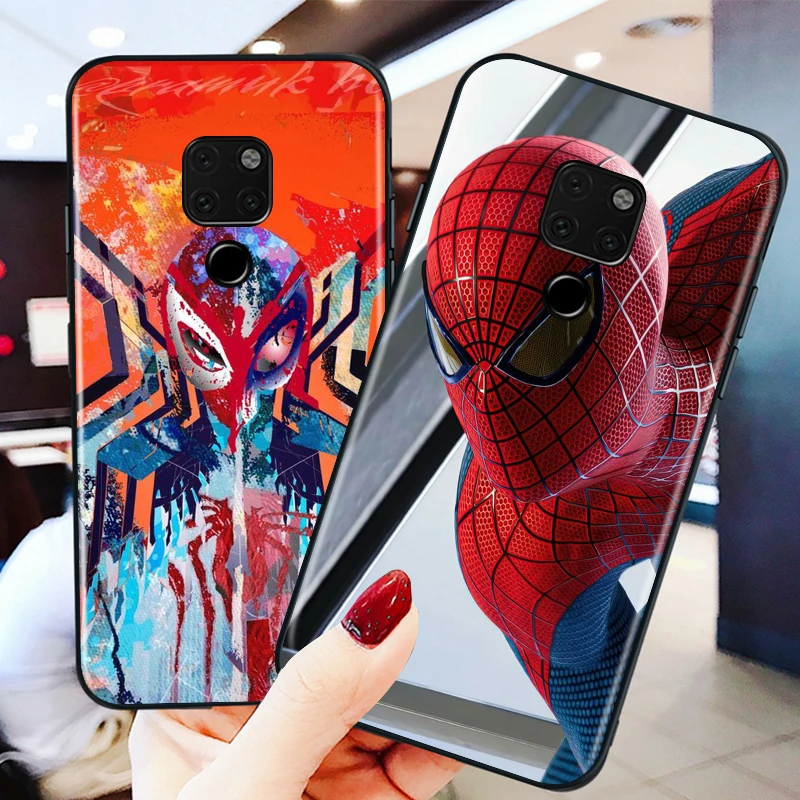 

Marvel spider man for huawei Mate 10 20 30 40 Lite Pro X Lite RS Plus TPU Black Phone Case