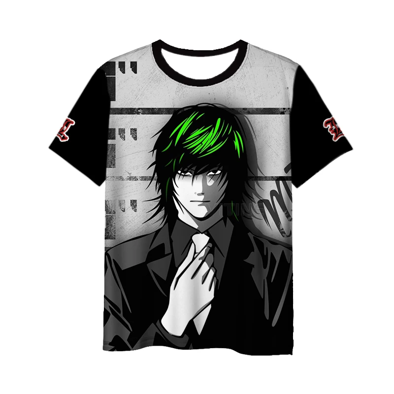 

Оптовая продажа 3d печатных мужские женские футболки топы, футболки с рисунком из аниме тетрадь смерти футболки с короткими рукавами и кругл...