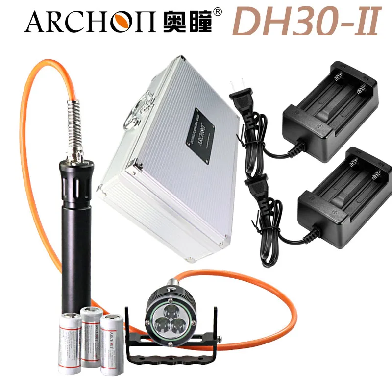 ARCHON DH30 II фонарь для дайвинга 3 * CREE XM-L2 U2 LEDs max 3600 люмен подводный 100 м погружение