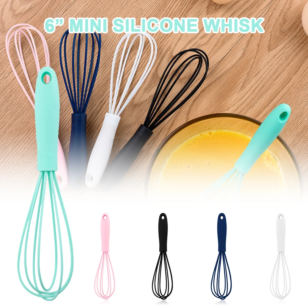 

Kitchen Silicone Whisk Non-Slip Easy to Clean Egg Beater Milk Frother Kitchen Utensil 17x4x4cm Kitchen Silicone Egg Beater Tool