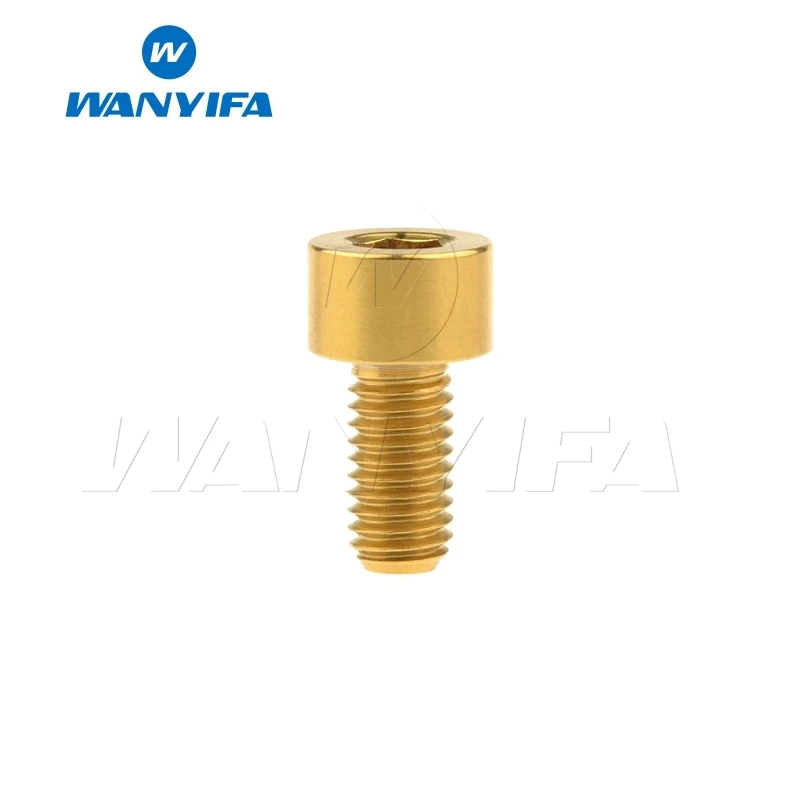 M5x10 Gold Wanyifa M5x10 12, 16, 18, 20, 25 30 35, 40 45 50 55 60 мм шестигранный ключ клеймо Винт С Титановым болтом для Велосипедный вынос руля велосипеда части - Цвет: M5x10 Gold