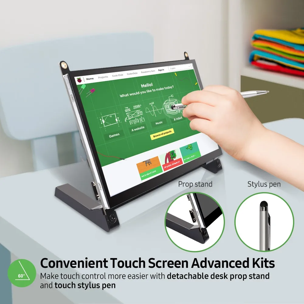 7 дюймовый полноэкранный ЖК дисплей UPERFECT IPS сенсорный экран для Raspberry Pi HD HDMI