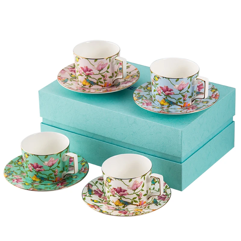 Весенний дизайн горячая распродажа костяной фарфор кофейная чашка и блюдце