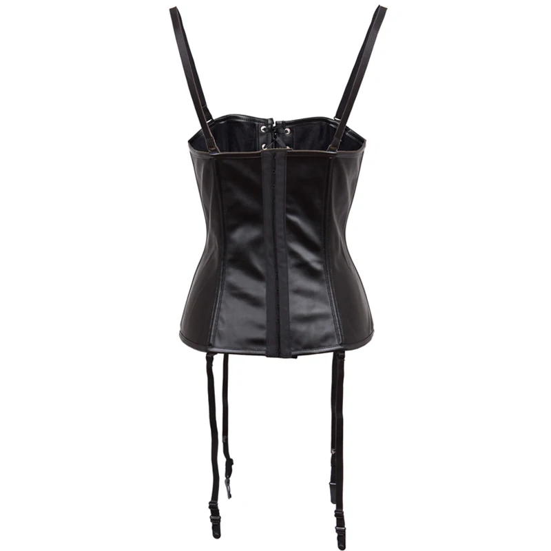 Винил кожа с ремешком Бюстье белье стимпанк корсет открытым бюстом Overbust Brustfreie