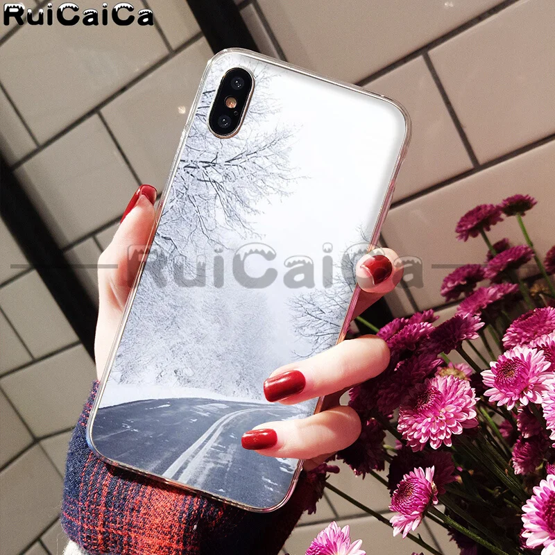 A4 RuiCaiCa зимний Снежный горный Sceneary Мягкий ТПУ чехол для телефона Apple iPhone 8 7 6 6S Plus X XS MAX 5 5S SE XR сотовые телефоны - Цвет: A4
