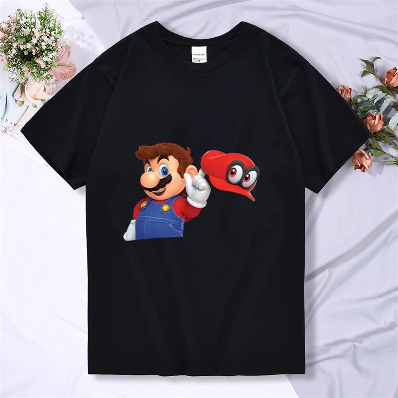 

Boys Girls Super Mario Funny T-shirt Kids Summer O-Neck Tops Children Cartoon Tshirt Baby Clothes Hot On Sale Anime Figure