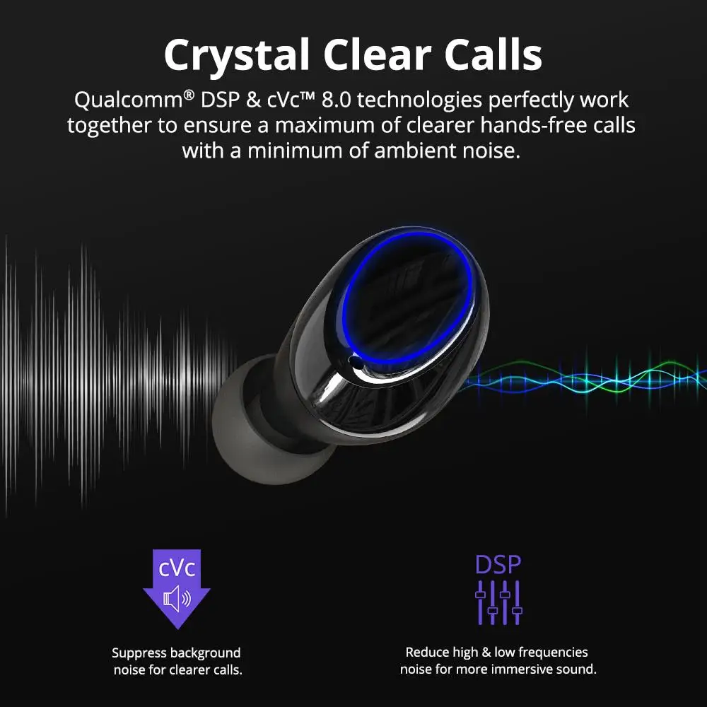 Беспроводные наушники Tronsmart Onyx Neo TWS с микрофоном Bluetooth 5 0 чип QCC3020 aptX