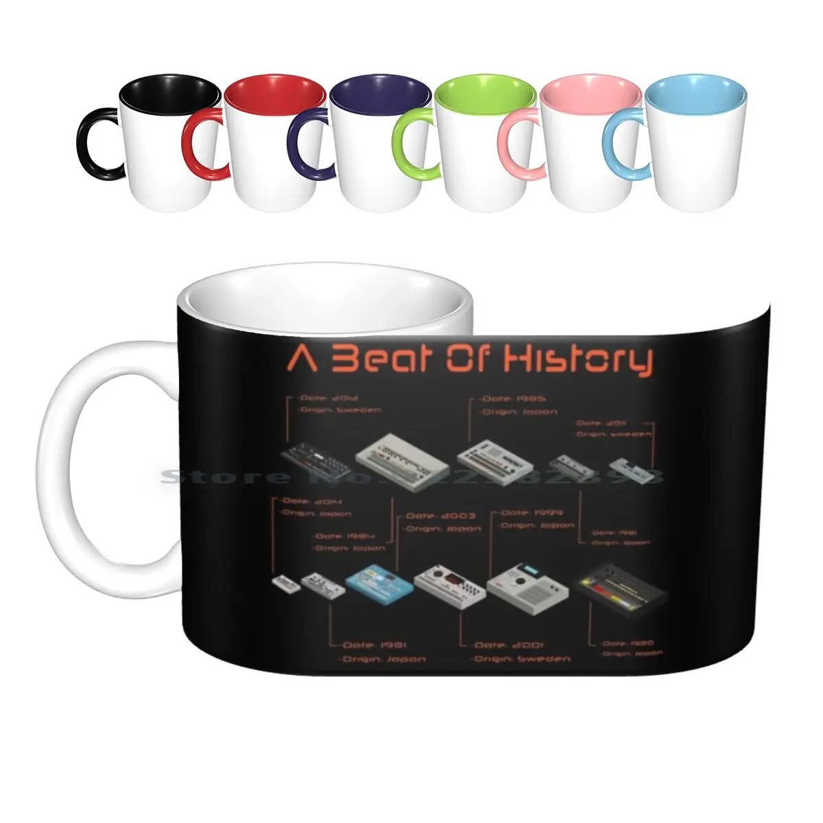 

Synthesizer And Drum Machine-A Beat Of History Ceramic Mugs Coffee Cups Milk Tea Mug Synthesizer Synth Drum Machine Musician