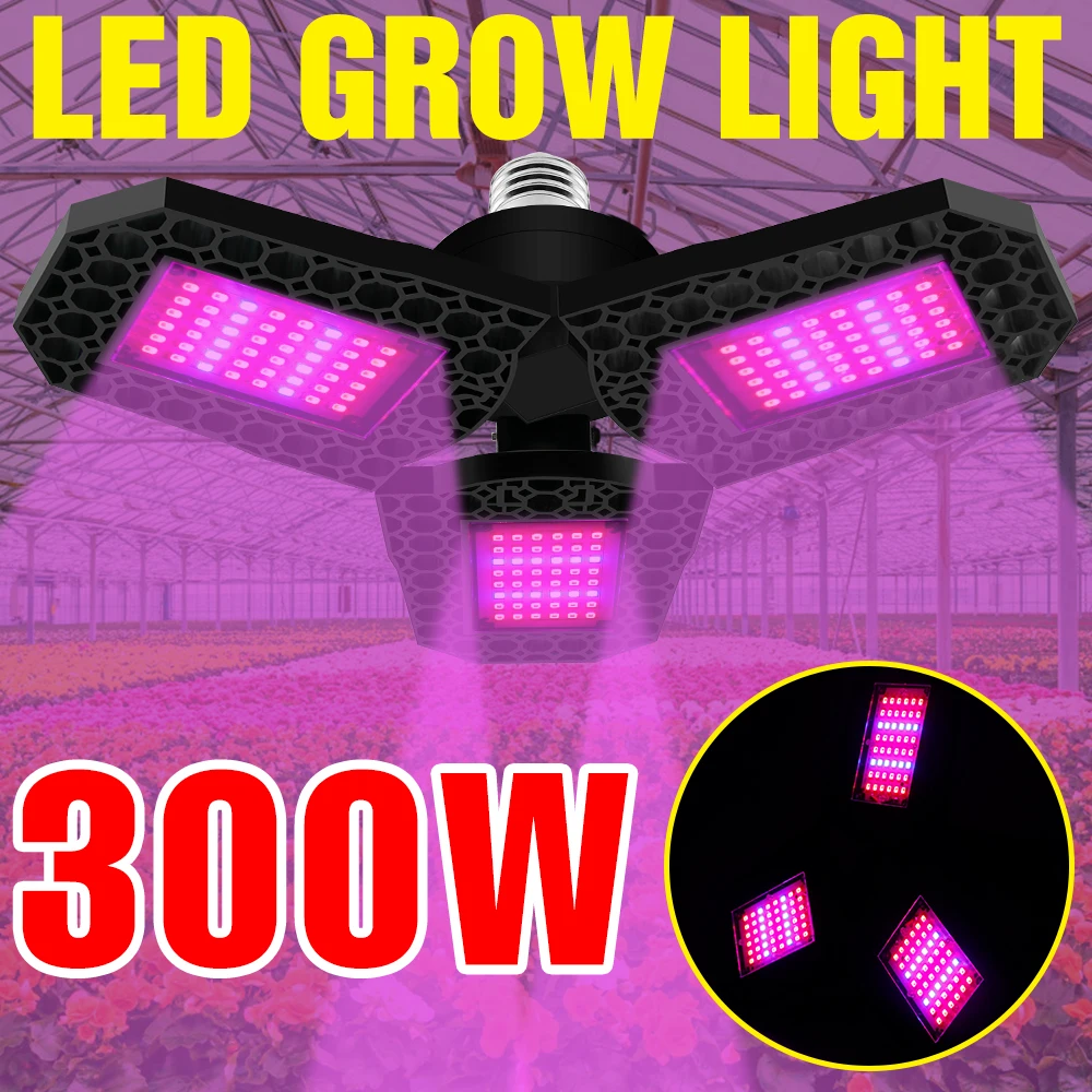 

E27 Phytolampy LED Grow Lights 220V Plant Seeds Lamp LED Panel E26 Hydroponics Lampara Growth Tent Bulbs 100W 200W 300W Bombilla