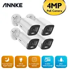 ANNKE 1 шт.4 шт. ультра полноцветная 4-мегапиксельная IP-камера POE IP67 водонепроницаемая сетевая цилиндрическая камера наблюдения ночного видения Электронная почта оповещения металлическая камера