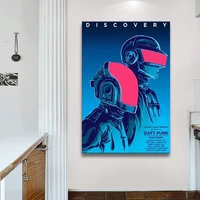 daft punk the weeknd mask music star album vinatge painting poster prints canvas wall picture for home room decor