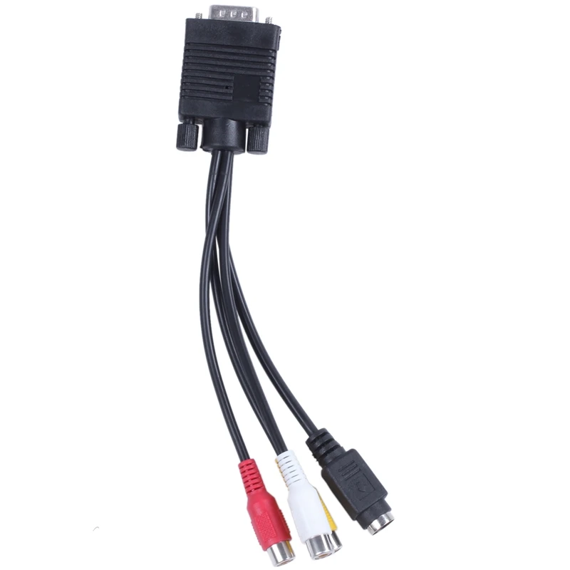 8 дюймов VGA Мужской до 3 RCA S Video Женский AV видео кабель адаптера|Кабели HDMI| |