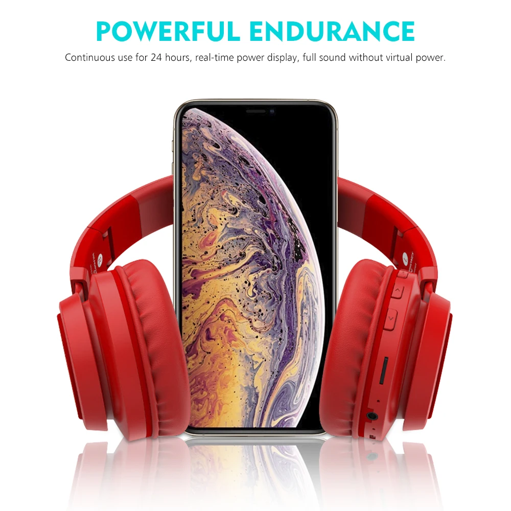 

B6 Wireless Headphones Bluetooth 5.0 HiFI Stereo Headphone Foldable Headset LED Light Earphone With HD Mic Supoort TF card