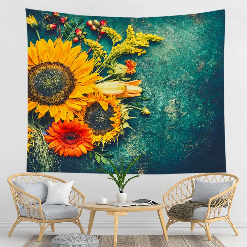 

Hanging Cloth Room Bedroom Decoration Cloth Fresh Flower Bedside Tapestry Dormitory Arrangement Wall Background Fabric
