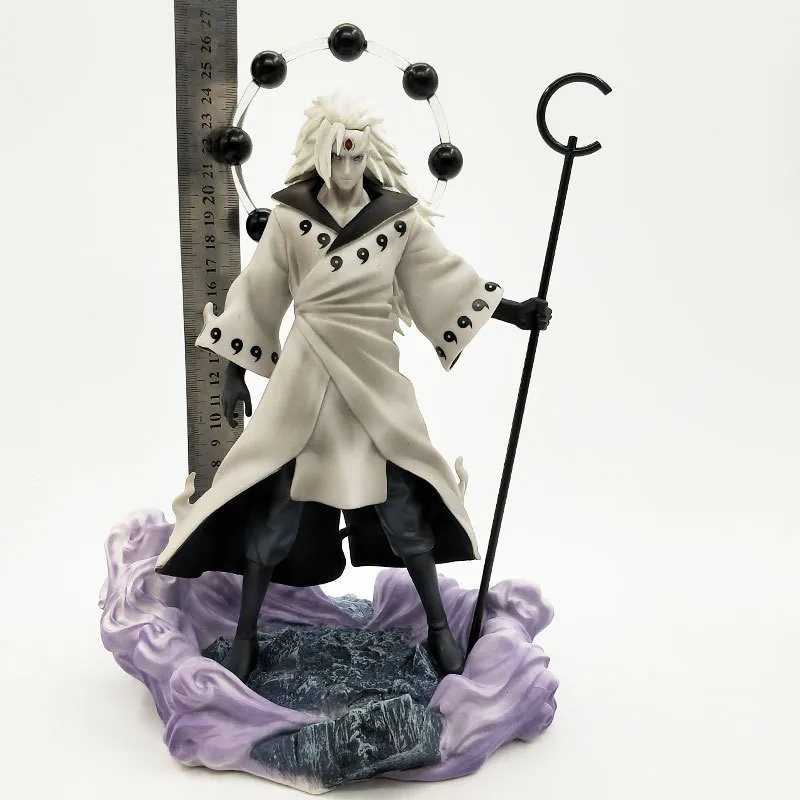 Аниме Наруто Мадара Учиха Rikudō Sennin ootuki Hagoromo ПВХ фигурка для замены лица Коллекция Модель игрушки 26 см