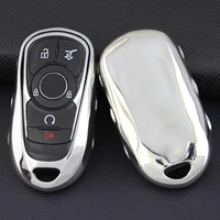 smart car key case cover fob holder for buick envision encore lacrosse enclave regal sportback tourx tpu soft silver