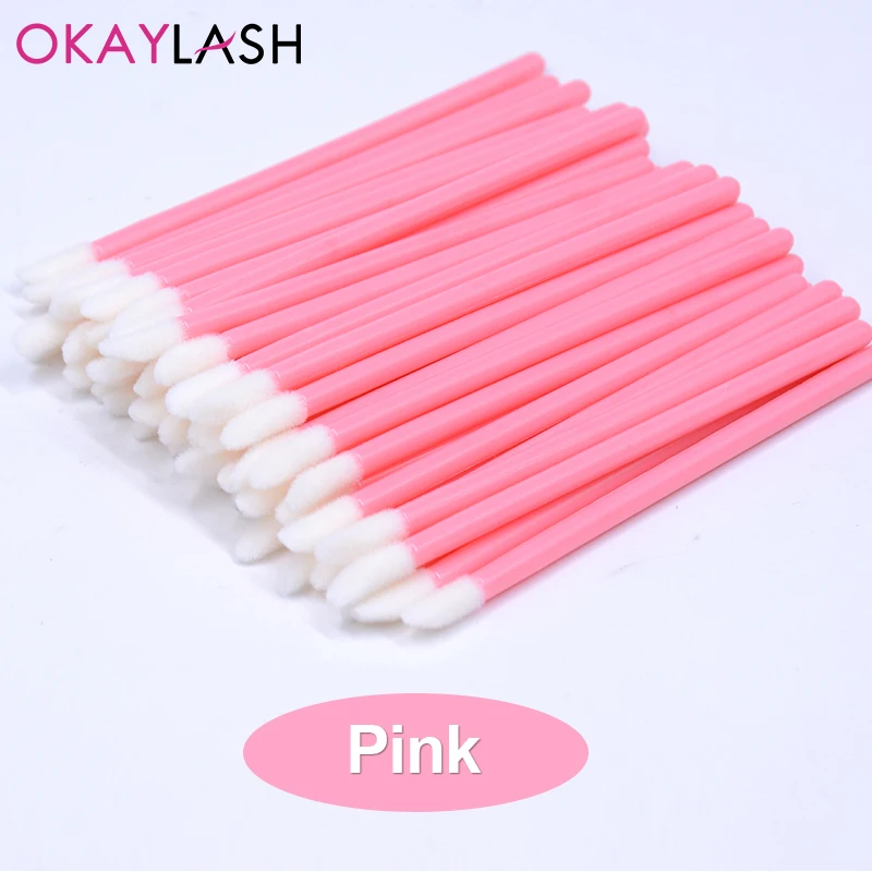 

OKAYLASH 50PCS/Lot High Quality Disposable Lip Brush Mascara Wands Micro Cleaner Brushes Eyeshadow Applicator Makeup Tools